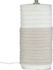 'Navia' Tischlampe Beige Porzellanfuß Stoffschirm Weiß langes Kabel mit Schalter Moderner Look Bild 5