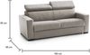 Dmora 2-Sitzer Schlafsofa Alinia, drehbares Sofa zum Öffnen, verstellbare Kopfstützen und schmale Armlehnen, 100 % Made in Italy, 160 x 95 x 85 cm, taubenGrau Bild 3