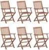 vidaXL Klappbare Gartenstühle 6 Stk. mit Kissen Massivholz Akazie 3074962 Bild 2