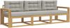 vidaXL Outdoor-Sofagarnitur 3 pcs Weiß und Hellgrau Polyester 3385995 Bild 2
