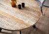 Esszimmertisch Mango Massivholz 120x120x76cm Rund Metallbeine Modern Bild 5