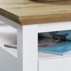 INOSIGN Couchtisch Ulm, Wohnzimmertisch in Weiß/Eiche mit abgeschrägtem Oberboden - 70/70 cm Bild 3