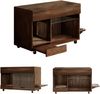 Katzenkloschrank mit Schubladen & Rollen, 100x45,5x67 cm, Walnussfarben, ohne Katzenklo Bild 5