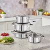 Karaca Topf-Set Karaca 3 Ply Culinara 8 Teilig Kochgeschirr Set, Edelstahl Bild 2