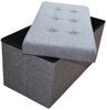 Natsen Sitzhocker mit Stauraum faltbare Sitzwürfel (Sitztruhe aus Leinen, 76 x 38 x 38 cm Grau), gepolstert Sitzbank Fußhocker, für Wohnzimmer Schlafzimmer Bild 3