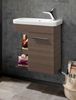 LANZET K8 Gäste WC Waschtischunterschrank 55 cm, Dunkelbraun Bild 2