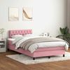 vidaXL Boxspringbett mit Matratze Rosa 120x220 cm Samt 3316544 Bild 1