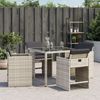 vidaXL Gartenstühle mit Kissen 4 Stk. Hellgrau Poly Rattan 364988 Bild 3