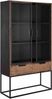 Vitrine Cosmo aus Teakholz, Industrial Design mit Metall, natur schwarz, 2 Schubladen, montiert Bild 2