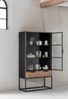 Vitrine Cosmo aus Teakholz, Industrial Design mit Metall, natur schwarz, 2 Schubladen, montiert Bild 4