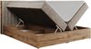 Boxspringbett mit dekorativem Kopfteil und zwei Bettkästen, Eiche Holzrahmen - ALBERO 4 - 200x200 cm - Beige Stoff - H3 Bild 5