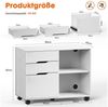 SURFOU Rollcontainer Schreibtisch Büromöbel Druckerschrank Büro Schrank, Schreibtisch Schrank auf Rollen Rollschrank Kommode mit Rollen Bild 2