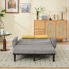 2-Sitzer Multiform Sofa in Grau H 85 x T 133.5 x B 77 cm aus Cord mit verstellbarer Rückenlehne und Schlaffunktion Bild 2