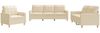 vidaXL 3-tlg. Sofagarnitur mit Kissen Creme Stoff 3201244 Bild 2