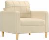 vidaXL 3-tlg. Sofagarnitur mit Kissen Creme Stoff 3201244 Bild 3
