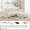 Sofa 2-Sitzer modular mit Hocker, Chenille in Hellbeige, rahmenlos mit 32D-Schaumstoff,76x204x171 cm Bild 5