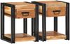 vidaXL Nachttisch 2 pcs Braun 40 x 35 x 50 cm Massivholz Akazie 4016693 Bild 5