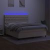 Boxspringbett mit Matratze & LED Stoff Creme 160x200 cm, Härtegrad: H2 [3135130] Bild 4