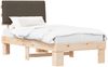vidaXL Bettgestell mit gepolstertem Kopfteil Taupe 100 x 200 cm 877302 Bild 2