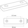 sossai® Möbelfuß Möbelgleiter in Weiß mit Schrauben, (20-St), 50x14x5mm Bild 2