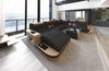 Wohnlandschaft Wave XXL in Stoff - Strukturstoff - schwarz-sandbeige - Links Bild 3