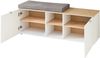 Schuhbank >Bari< in Weiß matt, mit Sitzkissen - 128x50x38cm (BxHxT) Bild 3