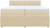 vidaXL Boxspringbett mit Matratze Creme 200x200 cm Stoff 3287568 Bild 4