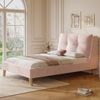 Polsterbett 90×200 cm mit höhenverstellbarem Kopfteil, sicherem Matratzenhalt, Rosa, ohne Matratze Bild 3