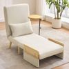 Sessel Leinen 3-in-1 mit drehbarem Tablett,88x66x74.5 cm,Relaxsessel mit 6-stufiger Rückenlehne & Massivholz Bild 4