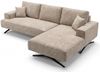 GRAINGOLD Ecksofa L-Form Leto, Wohnzimmer Ecksofa, Metallbeine, Velvet-Stoff, Beige, Rechts Bild 5