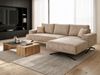 GRAINGOLD Ecksofa L-Form Leto, Wohnzimmer Ecksofa, Metallbeine, Velvet-Stoff, Beige, Rechts Bild 3