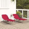 vidaXL Klappbare Sonnenliege 2 pcs Rot 188 x 57 x 86,5 cm Polyester 42003148 Bild 3
