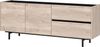 Lowboard >CANTORIA< 2 Türen, 2 Schübe, Castello-Eiche-Dekor/Schwarz - 162x63x40cm (BxHxT) Bild 3