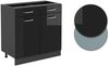 Küchenunterschrank R-Line Schwarz Hochglanz 80 cm , AP Eiche Vicco Bild 5