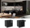 Küchenunterschrank R-Line Schwarz Hochglanz 80 cm , AP Eiche Vicco Bild 2
