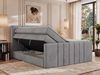 Boxspringbett INERO KING DUO mit Stauraum, Doppelbett 140x200, Bett mit Multipocket-Matratze H3 und Topper T25, modernes Boxspringbett, hohe Kopfteil - Hellgrau Velvet Bild 4