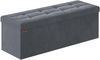 Songmics Sitzbank mit Stauraum aus Samt, klappbare Sitztruhe, 2 extra Aufbewahrungsboxen, 38 x 110 x 38 cm, bis 300 kg belastbar, für Flur, Wohnzimmer, Schlafzimmer, schiefergrau LSFDE277G01 Bild 1