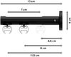 Innenlauf-Gardinenstangen-Set Siteno Elanto 160 cm, 2-läufig, 20 mm Ø Schwarz Bild 2