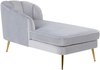 Chaiselongue Samtstoff hellgrau rechtsseitig ALLIER Bild 5