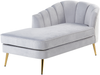 Chaiselongue Samtstoff hellgrau rechtsseitig ALLIER Bild 4