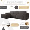 AX LIVING Couch Sofa L Form Didim mini Grau 310 cm breit, stilvoll L Bild 5