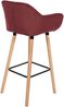 2er Set Barhocker MIRID - Samt Rot 55x46x99 cm | Barstuhl Mit Lehne Tresenhocker Tresenstuhl Kneipenhocker Kneipenstuhl Bild 4