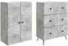vidaXL Schrankset 2 pcs Betongrau 66 x 34,5 x 90 cm Holzwerkstoff 3416883 Bild 3