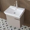 Roomart LYCIA-50 Badmöbel Set– 4-teiliges Badezimmermöbel Set - Waschbeckenunterschrank mit Keramikwaschbecken, Spiegelschrank & Hochschrank - H 54 x B 37 x T 50 cm • Beige Bild 4