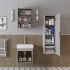 Roomart LYCIA-50 Badmöbel Set– 4-teiliges Badezimmermöbel Set - Waschbeckenunterschrank mit Keramikwaschbecken, Spiegelschrank & Hochschrank - H 54 x B 37 x T 50 cm • Beige Bild 3