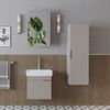 Roomart LYCIA-50 Badmöbel Set– 4-teiliges Badezimmermöbel Set - Waschbeckenunterschrank mit Keramikwaschbecken, Spiegelschrank & Hochschrank - H 54 x B 37 x T 50 cm • Beige Bild 2