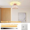 Ophy LED Deckenleuchte Moderner Kristall-Kronleuchter (halbaufgesetzt) mit Glasschirm, E27-Fassung, für Wohnzimmer, Schlafzimmer, Küche, Flur & Bad Bild 4