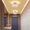 Ophy LED Deckenleuchte Moderner Kristall-Kronleuchter (halbaufgesetzt) mit Glasschirm, E27-Fassung, für Wohnzimmer, Schlafzimmer, Küche, Flur & Bad Bild 3
