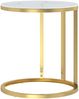 vidaXL Beistelltisch Golden und Weiße Marmor-Optik 45 cm Hartglas 331664 Bild 3