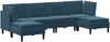 vidaXL Wohnzimmergarnitur mit Kissen mit Speicher 6 pcs Blau Samt 3413772 Bild 2